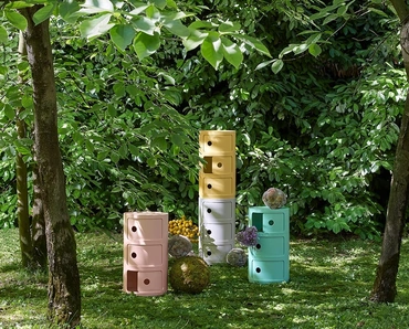 Tavolino contenitore di design Componibili Bio di Kartell
