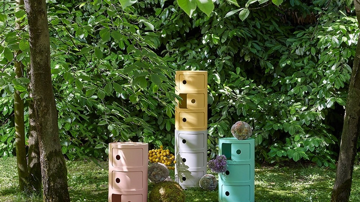 Tavolino contenitore di design Componibili Bio di Kartell