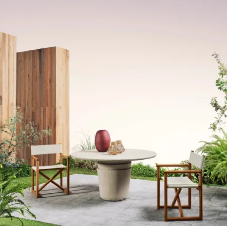 Sedia da regista Hashi in tessuto e legno di iroko di Gervasoni